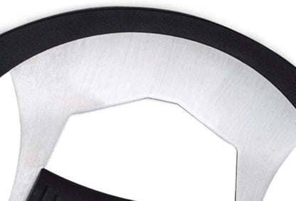 Mezzaluna Salad Chopper,Stainless Steel Mezzaluna Knife Razor Sharp Rocker Slicer with Protection Cover Vegetable Chopper Mincing Cutter for Pizza Cheese Onion Carrot Pepper Garlic