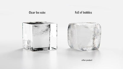 LEMONSODA Crystal Clear Ice Cube Maker Tray - Makes 8 2" Square Ice Cubes Mold for Whiskey, Scotch, and Cocktails - Premium Packaging