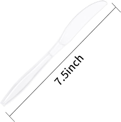 Liacere 360PCS Clear Plastic Knives Disposable - Heavy DutyBPA-Free - Heat Resistant, Solid and Durable Disposable Knives Bulk, Premium Plastic Knives Heavy Duty for Party Supply