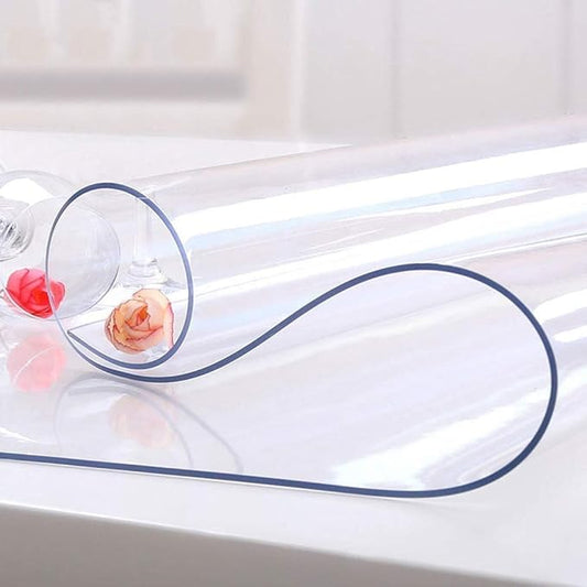 NECAUX 17 x 38 Inch Clear Table Protector, 1.5mm Thick Plastic Desk Pad, Desk Protector Clear, Desk Mats on top of Desks, Vinyl Clear Table Cover Protector for Computer Desk, Writing Desk