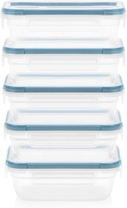 Snapware Total Solutions (3 Cup) Plastic Food Storage Containers Set, Airtight & Leakproof Locking BPA-Free Lids Tupperware, Freezer Dishwasher Microwave Safe (Pack of 10)