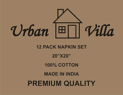Urban Villa Halloween Cloth Napkins Back Orange Checks Dinner Napkins 20''x20'' (Set of 12) 100% Cotton Absorbent Napkins Soft Durable Reusable Washable Ideal for Events Parties Everyday use