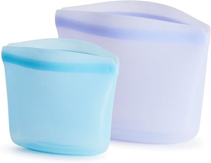 Stasher Premium Silicone Reusable Food Storage Bags, 2-Pack, Multi, Multi-Use Food Storage Bags, Lunch Bag, Travel Containers, BPA Free, Leak-free, Dishwasher-Safe, Eco-friendly