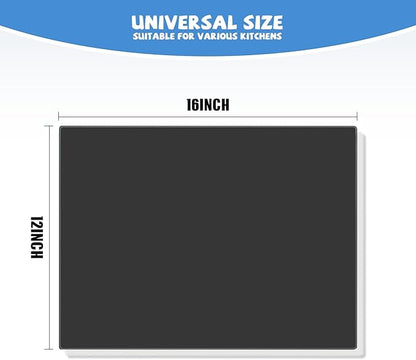 Tempered Glass Cutting Board for Kitchen, Black Glass Board for Countertop, Heat Resistant, with Non-Slip Feet, 12x16" 1Pcs