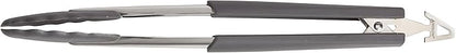 Anolon SureGrip Dishwasher Safe Nonstick Locking Cooking Tongs Set/Salad Serving Tools, 9 Inch and 12 Inch, Graphite Gray
