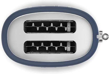 SMEG 2 Slice Toaster with 6 Presets and Defrost Function and Removable Crumb Tray (Navy)