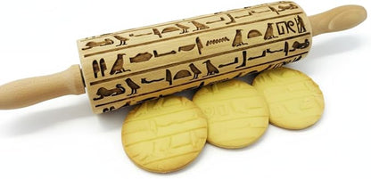 EGYPT HIEROGLYPHS EMBOSSING ROLLING PIN LASER ENGRAVED ROLLING PIN for EMBOSSED COOKIES GIFT for FRIEND