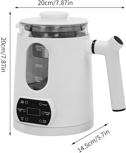 Electric Kettle,Temperature Control Glass Tea Maker LCD Display,Water Boiler & Heater With 360° Swivel Base and 6 Different Kinds of Functions For Coffee,Tea,Milk,Water,Hot Chocolate (White)