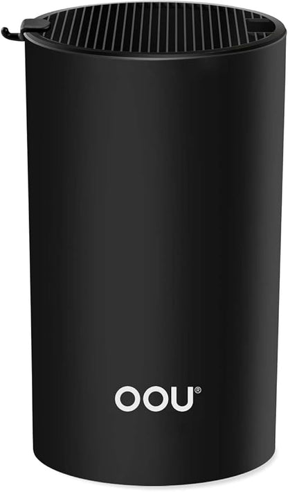 OOU Universal Knife Block Holder Without Knives, Round Kitchen Knife Holder, Detachable Knife Storage for Easy Cleaning-Black