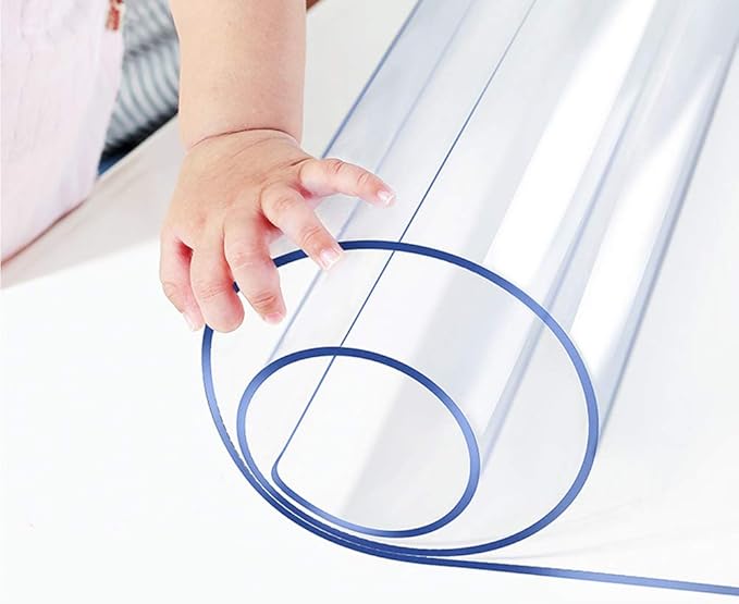 Wadrac Clear Table Protector Plastic Table Cloths PVC Night Stand Table Cover Mat Office Desk Mat Shelf Surface Protection Crystal Children Painting Cover Pad Transprent Rectangular 40x58 inch