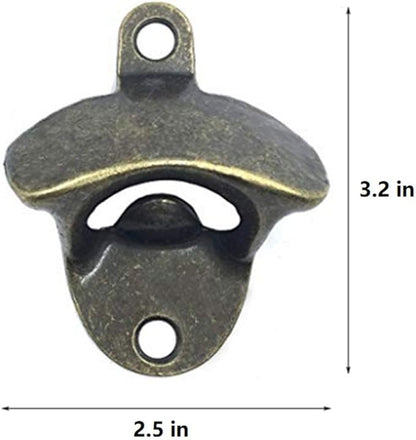 20 Pack Bottle Opener Wall Mounted, Vintage Beer Bottle Opener with Screws for Bars KTV Hotels Homes, (Bronze)