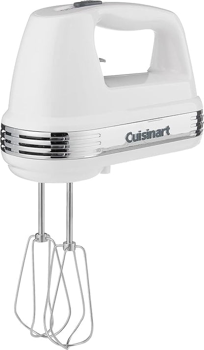 Cuisinart Power Advantage 5-Speed Hand Mixer, 220W-Motor Hand Blender Electric Mixer with 5 Speed Settings, Extra-Long Dishwasher-Safe Beaters, 60-Inch Swivel Cord, HM-50, White