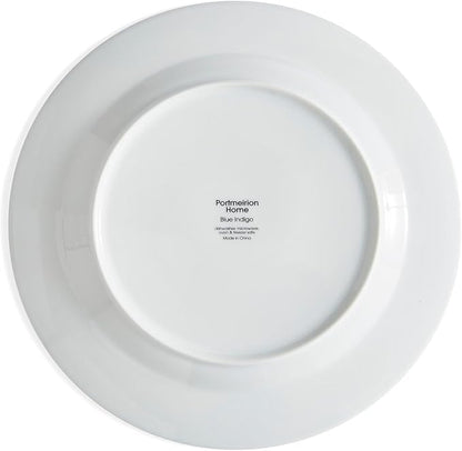 Portmeirion Home Collection 16 Piece Dinnerware Set - Blue Indigo Mix & Match Designs, Porcelain Dinner Plates, Salad Plates, Bowls & Mugs - Microwave, Dishwasher & Oven Safe, Modern Table Set