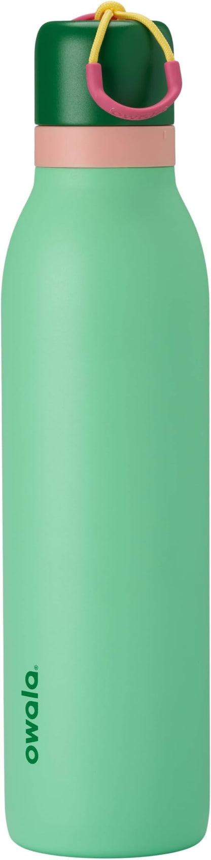 Owala FreeSip Twist Insulated Stainless Steel Water Bottle with Straw for Sports and Travel, BPA-Free, 24-oz, Scream Green
