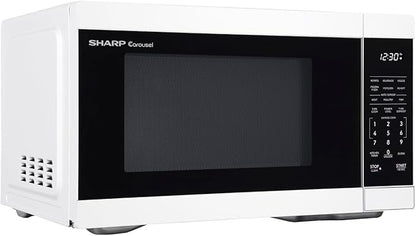 SHARP Countertop Microwave Oven with Removable 12.4" Carousel Turntable, 1000 Watt, 1.1 Cubic Feet, White