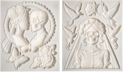 Skeleton Bride and Groom Clay Molds for Crafts