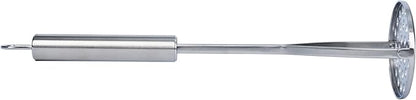 Restaurantware-German Standard Round-Faced Mashers With Ergonomic Handle, 6 Heavy-Duty Potato Mashers - Dishwashable, Durable, Stainless Steel Food Masher, For Avocado, Beans, Sweet Potatoes