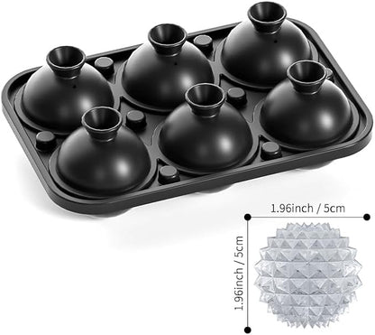 Bangp Large Ice Cube Tray for Whiskey,Perfect Etched Ice Cubes, Big Ice Cube Mold for Cocktails,Whiskey (Etched Sphere)