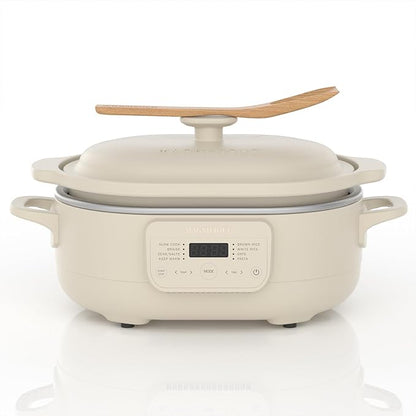 4 Quart Programmable Slow Cooker with Flexible Easy Programming, 8-in-1 Claypot Multi Cooker, Removable Crock, Nonstick, Oven Safe Pot to 450°F, Oatmeal
