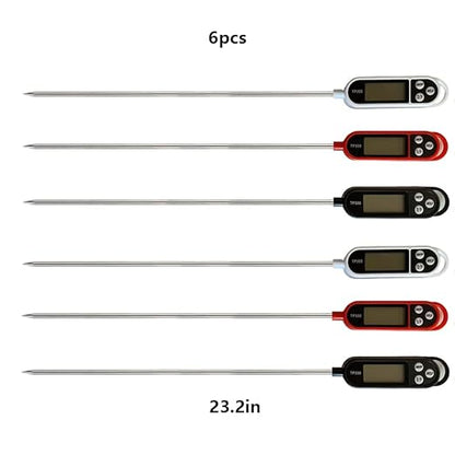 6pcs Candy Thermometer Digital Instant Read for Meat Kitchen Cooking Food Oil Deep Fry BBQ Grill Smoker (6, 23.2in)