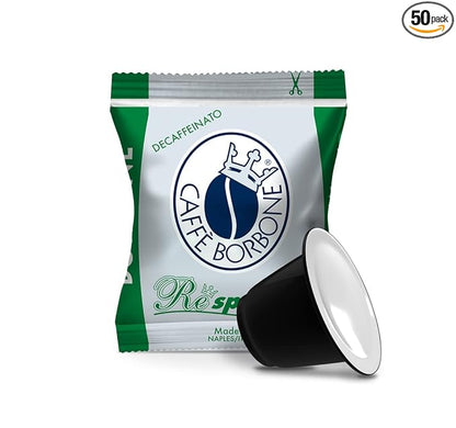 Caffè Borbone Decaffeinated Nespresso Compatible Espresso Coffee Pods, 50 Count Espresso Pods
