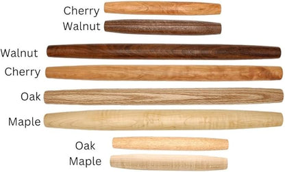Handmade 20 French Rolling Pin for Dough - Cherry Wood Roller, Perfect Wooden Rolling Pin for Baking, Pizza, Chapati, and Tortilla. Crafted in Kentucky. Tapered
