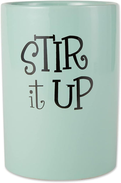 DII Kitchen Accessories Retro Collection, Ceramics, Utensil Holder, Aqua