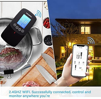 INKBIRD WIFI Sous Vide Cooker ISV-100W and Vacuum Sealer Machine | 1000W Sous-Vide Cooker Immersion Circulator with 14 Preset Recipes on APP and Thermal Immersion, Fast-Heating with Timer