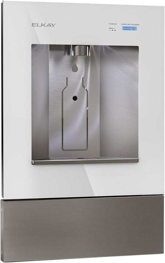 Elkay LBWD00C Liv Recessed Bottle Filling Station with Hands Free Operation and Filter - Aspen White