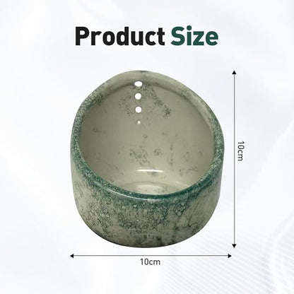 Pottery Herb Stripper Bowl, 2025 Upgrade Pottery Herb Stripper Cup Ceramic Herb Peeling Cup, Handmade Different Round Hole Sizes Suitable for Peeling Off The Leafy Assembly (B)