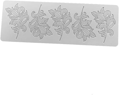 3D Hollow Leaf Fondant Lace Mold Multi Leaves Flower Candy Mold Chocolate Sugar Craft Cake Decoration Cupcake Top (A Leaf_11.92 * 4.2 * 0.12inch)