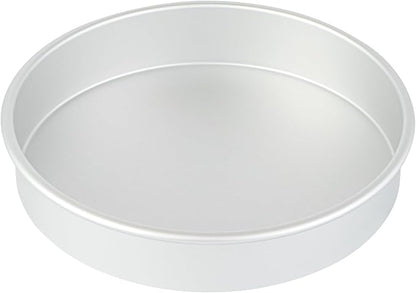 Restaurantware-Met Lux 10 x 2 Inch Straight-Sided Baking Tins, 12 Round Cake Pans - Oven-Ready, Freezable, Anodized Aluminum Round Baking Pans, Greaseproof, For Layer Birthday Cakes