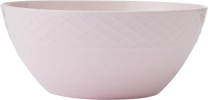Miksa Trellis Pink Bone China Chip Resistant Lightweight 12 Piece Dinnerware Set, Service for 4