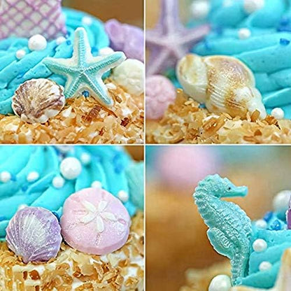 7.2'' 3D Big Mermaid Tail Mold Mermaid Theme Silicone Fondant Mold for Under The Sea Cake Decoration, Chocolate, Candy, Polymer Clay, Cupcake Decor, Sugar Craft