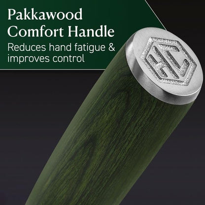HexClad Essential Knife Set, 6-Piece, Japanese Damascus Stainless Steel Blades, Full Tang Construction, Pakkawood Handles