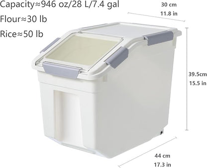 CITY BABY 2 Pack Airtight Flour Storage Container With Scoop,Dry Food, Sugar, Baking Supplies,Rice Container Set -BPA Free- Pet Food Storage Container,Dog Cat Birds Food Bin(30LB)