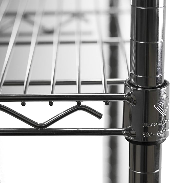 Shelving Inc. 14" d x 24" w Chrome Wire Shelving with 2 Tier Shelves, Weight Capacity 800lbs Per Shelf