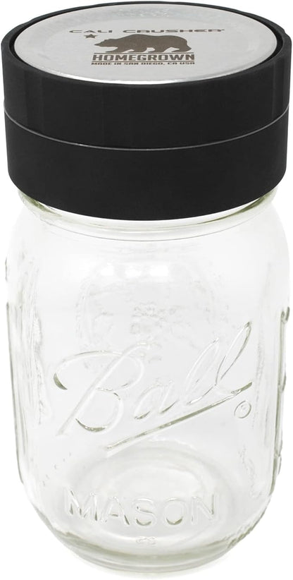 Homegrown Jar Head - 2 Piece Ball Mason Jar Herb & Spice Grinder - Black