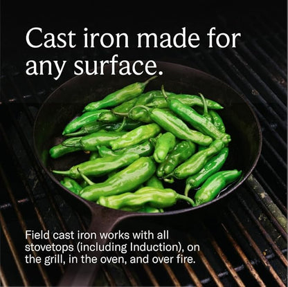 Field Company 6.75-Inch Cast Iron Skillet – Lightweight & Smooth, Made in USA, Pre-seasoned with Organic Oil – Ideal for 1 Serving (No.4 Extra Small)