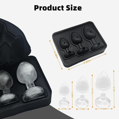 Adult Ice Cube Mold, Novelty Ices Cube mold Fun Shapes with Lid, Ice Maker for Whiskey,Cocktails,Party（Black）
