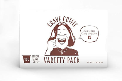 Crave Beverages Flavored Coffee Pods Sampler, Compatible with 2.0 K-Cup Brewers, Assorted Variety Pack, 100 Count
