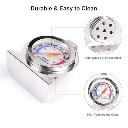 Stainless Steel Oven Thermometer for Electric/Gas Oven, Kitchen Cooking Grill Smoker Thermometer(50-300°C/100-600°F) (2)