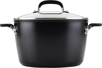 KitchenAid 84805 Hard Anodized Nonstick Stockpot with Lid, 8 Quart - Onyx Black