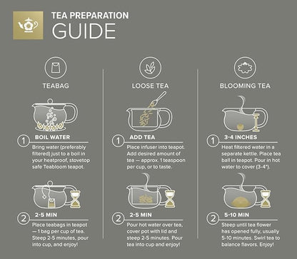 Teabloom Kyoto 2-in-1 Tea Kettle and Tea Maker – Glass Teapot with Removable Loose Tea Infuser – Tea Connoisseur's Choice
