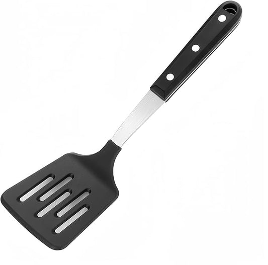 Stainless Steel Cooking Slotted Turner With Heat-resistant BPA-free nylon head Safe for Non-Stick Cookware POM Handles Heavy Duty Kitchen Spatulas For Serving