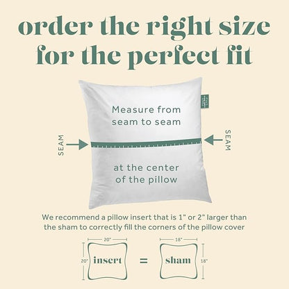 ComfyDown Decorative Throw Pillow Insert, Down and Feathers Fill, 100% Cotton Cover 233 Thread Count, Square Pillow Insert - Made in USA (20" x 20")