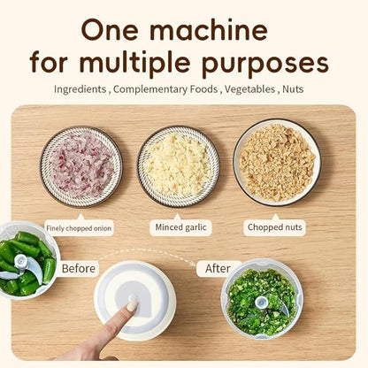 Garlic Masher Wireless Mini Home Garlic Press Food Blender Electric Garlic Masher Portable Garlic Mash Machine