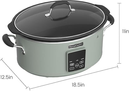HOMECOOKIN Slow Cooker, Extra Large 10 Quart Digital Programmable Slow Cookers with Timer, Dishwasher Safe Glass Lid & Crock, Kitchen Appliance for Families and Gatherings, Olive