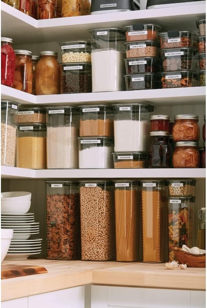 Rubbermaid Brilliance 16-Cup Airtight Food Storage Container with Lid Clear/Grey - optimal for pantry organization flour sugar and food storage