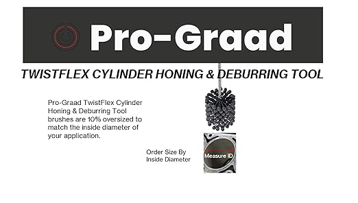 TwistFlex 3-1/8" 240SC Cylinder Hone | 3.125" Flexible Cylinder Honing & Deburring Tool | Bore Brush for Hole Diameters 2.91" - 3.12" | Silicon Carbide 240 Grit | 0.31" Shank | 13.5" Length